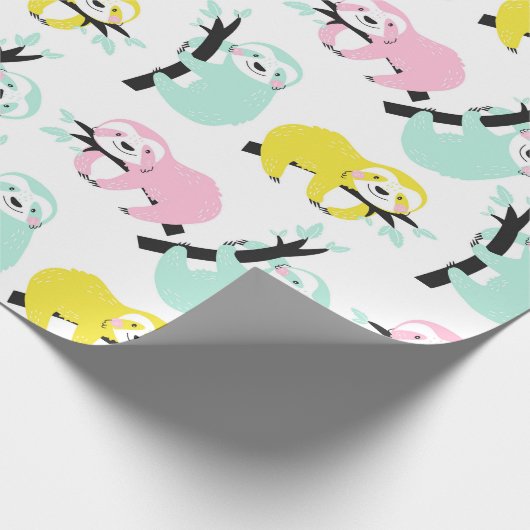 Sloth Pattern Wrapping Paper Geschenkpapier (Ecke)