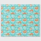 Sloth Pattern Wrapping Paper Geschenkpapier (Flach)