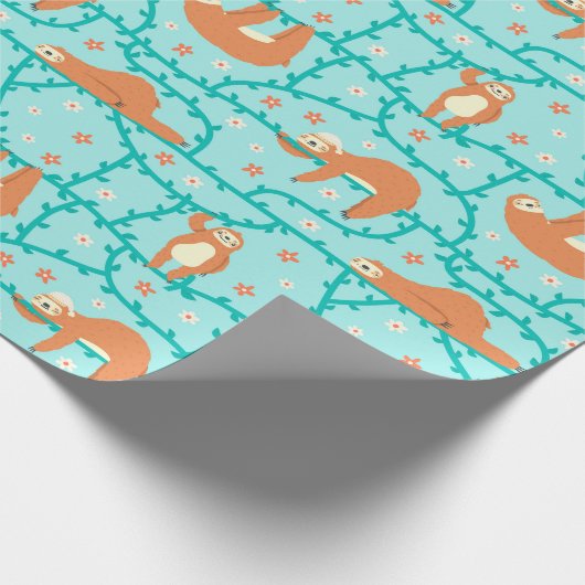 Sloth Pattern Wrapping Paper Geschenkpapier (Ecke)