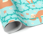 Sloth Pattern Wrapping Paper Geschenkpapier (Rolleneckpunkt)