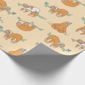 Sloth Pattern Wrapping Paper Geschenkpapier (Ecke)