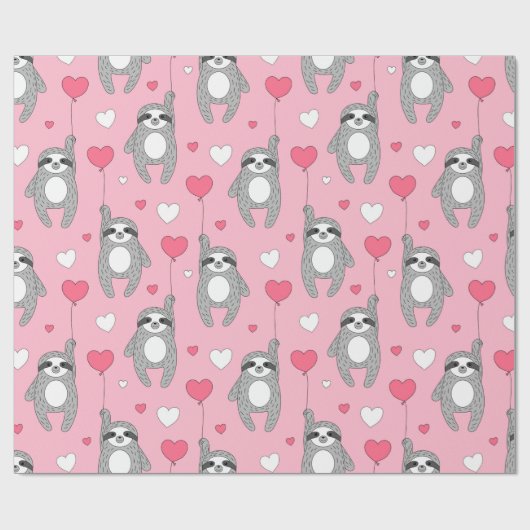 Sloth Pattern Wrapping Paper Geschenkpapier (Flach)