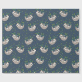 Sloth Pattern Wrapping Paper Geschenkpapier (Flach)
