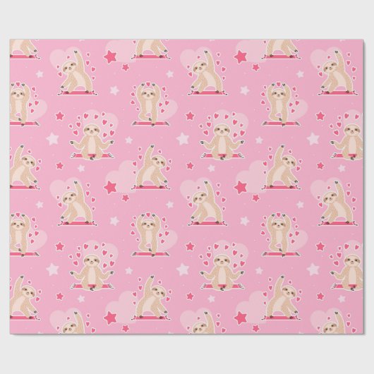 Sloth Pattern Wrapping Paper Geschenkpapier (Flach)