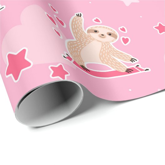 Sloth Pattern Wrapping Paper Geschenkpapier (Rolleneckpunkt)