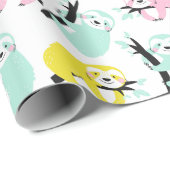 Sloth Pattern Wrapping Paper Geschenkpapier (Rolleneckpunkt)