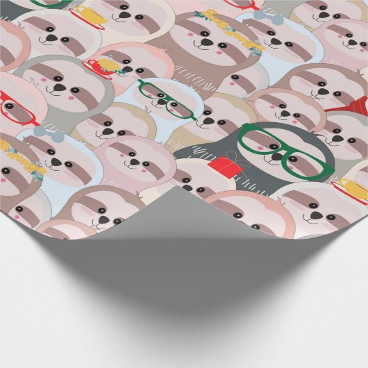 Sloth Pattern Wrapping Paper Geschenkpapier (Ecke)