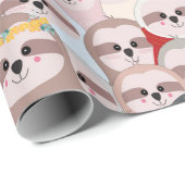 Sloth Pattern Wrapping Paper Geschenkpapier (Rolleneckpunkt)