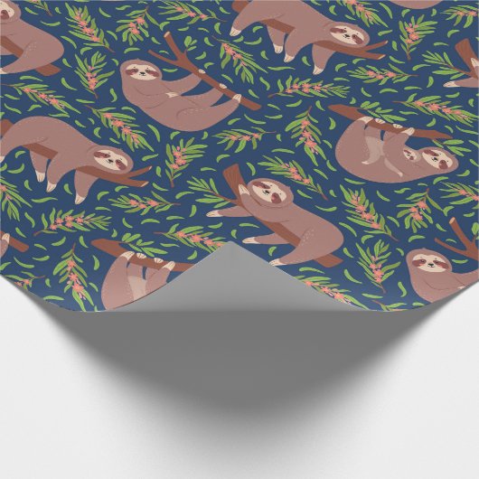 Sloth Pattern Wrapping Paper Geschenkpapier (Ecke)
