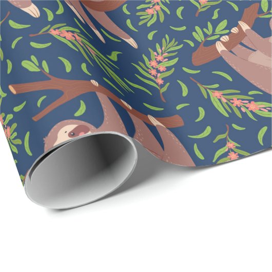 Sloth Pattern Wrapping Paper Geschenkpapier (Rolleneckpunkt)