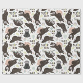 Sloth Pattern Wrapping Paper Geschenkpapier (Flach)