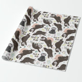 Sloth Pattern Wrapping Paper Geschenkpapier (Ungerollt)