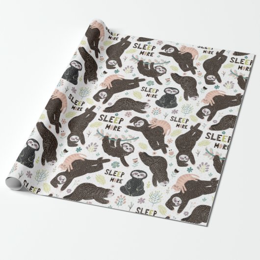 Sloth Pattern Wrapping Paper Geschenkpapier (Ungerollt)