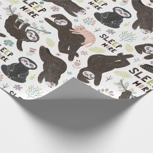 Sloth Pattern Wrapping Paper Geschenkpapier (Ecke)