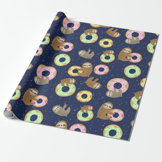 Sloth Pattern Wrapping Paper Geschenkpapier (Ungerollt)