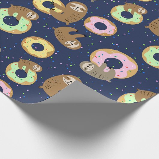 Sloth Pattern Wrapping Paper Geschenkpapier (Ecke)