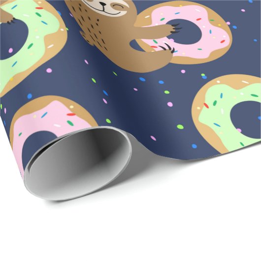 Sloth Pattern Wrapping Paper Geschenkpapier (Rolleneckpunkt)