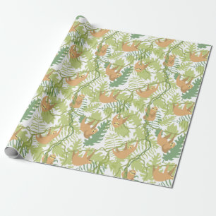Sloth Pattern Wrapping Paper Geschenkpapier