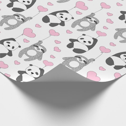 Sloth Pattern Wrapping Paper Geschenkpapier (Ecke)