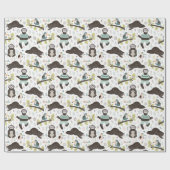 Sloth Pattern Wrapping Paper Geschenkpapier (Flach)