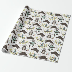 Sloth Pattern Wrapping Paper Geschenkpapier
