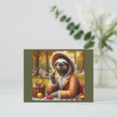 Sloth Picnic Postkarte (Stehend Vorderseite)