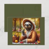 Sloth Picnic Postkarte (Vorne/Hinten)