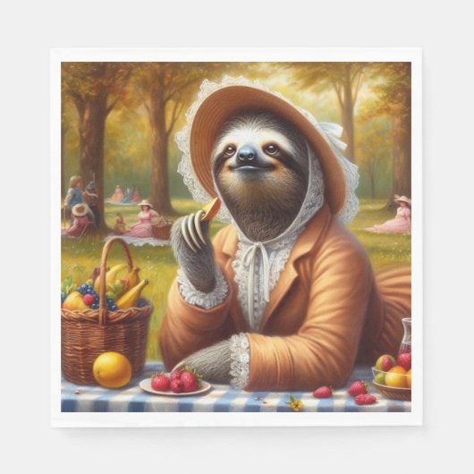Sloth Picnic Serviette (Vorderseite)