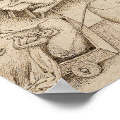 Sloth Pieter Bruegel Zeichnend Poster (Ecke)