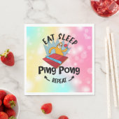 Sloth Ping Pong Eat Sleep Ping Pong Wiederholung l Serviette (Beispiel)