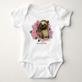 Sloth Pink-Blume Baby Strampler (Vorderseite)