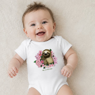 Sloth Pink-Blume Baby Strampler