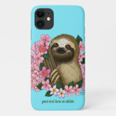 Sloth Pink-Blume Case-Mate iPhone Hülle (Rückseite)