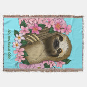 Sloth Pink-Blume Decke (Vorderseite)