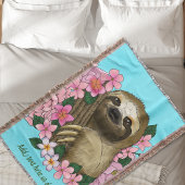 Sloth Pink-Blume Decke