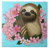 Sloth Pink-Blume Fliese (Vorderseite)