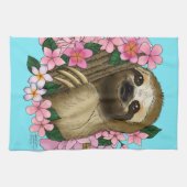 Sloth Pink-Blume Geschirrtuch (Horizontal)