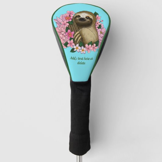 Sloth Pink-Blume Golf Headcover (Vorderseite)