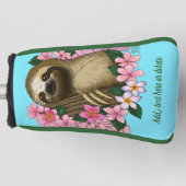 Sloth Pink-Blume Golf Headcover (Vorderseite)