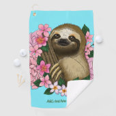 Sloth Pink-Blume Golfhandtuch (Insitu)