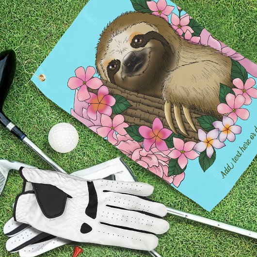 Sloth Pink-Blume Golfhandtuch