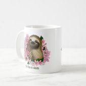 Sloth Pink-Blume Kaffeetasse (Vorderseite Links)