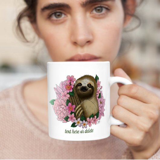 Sloth Pink-Blume Kaffeetasse