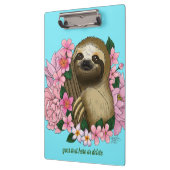 Sloth Pink-Blume Klemmbrett (Links)