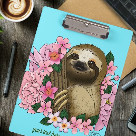 Sloth Pink-Blume Klemmbrett