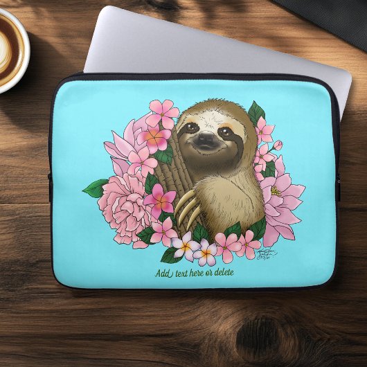 Sloth Pink-Blume Laptopschutzhülle