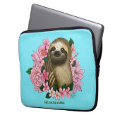 Sloth Pink-Blume Laptopschutzhülle (Vorderseite Links)