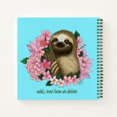Sloth Pink-Blume Notizblock (Rückseite)