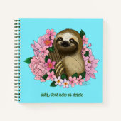 Sloth Pink-Blume Notizblock (Vorderseite)