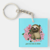 Sloth Pink-Blume Schlüsselanhänger (Vorderseite)